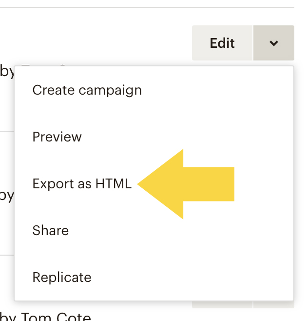 Export a Mailchimp Template OHWO