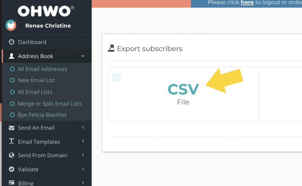 export email list from cpanel